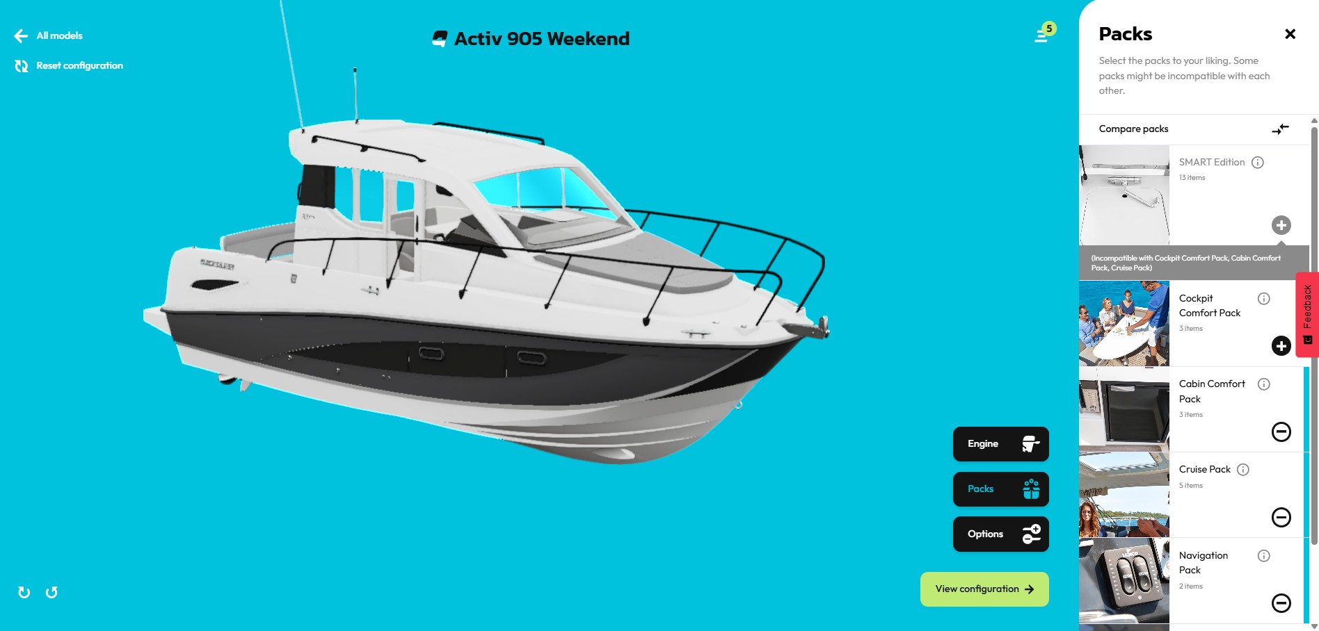Screenshot 905 Weekend Configurator